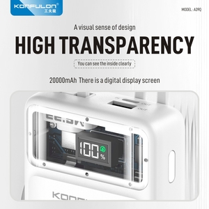 KONFULON 2024 Trending Banco de energía de 20000mAh con único desmontable incorporado tipo C y Cables de 8 pines 20W <span class=keywords><strong>Recarga</strong></span> de teléfono móvil - Product Image 5