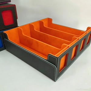 Popular <b>Large</b> Wear Resistant PU Leather Multi-functional Deck Box for Tools and Card <b>Storage</b> with Customized Logo - Product Image 2