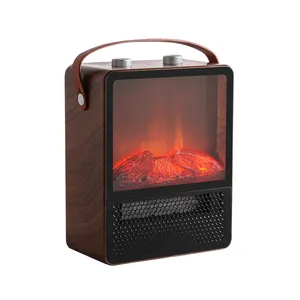 室内室外家用3D火焰效果便携式1500瓦陶瓷红外独立式电壁炉取暖炉