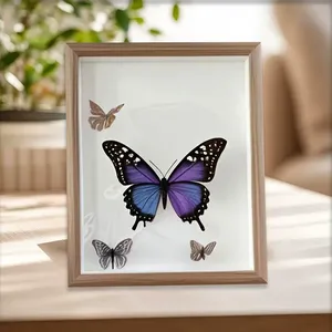 Cornice Fotografica Moderna con Esemplare di Farfalla Misteriosa Ecologica, Ornamento Natalizio Creativo e Personalizzato da Appendere al Muro - Product Image 2