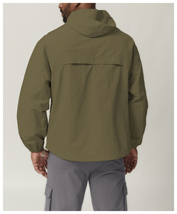<strong>Men's</strong> Lightweight 100% Nylon Windbreaker <strong>Jacket</strong> Hood Zip Pocket Custom Logo Breathable Soft <strong>Running</strong> Sports <strong>Jacket</strong> - Product Image 2