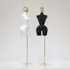 Maniquí <span class=keywords><strong>de</strong></span> Mujer con Curvas en la Parte Superior del Cuerpo BBL - <span class=keywords><strong>Busto</strong></span> Ajustable, Caderas Pequeñas, Opciones con Cabeza/Sin Cabeza con Soporte Dorado - Product Image 2