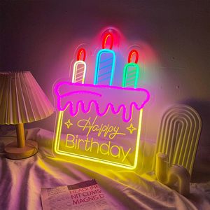 Letrero de Neón <span class=keywords><strong>con</strong></span> <span class=keywords><strong>Letras</strong></span> Inglesas LED Personalizadas, Luces Decorativas de Feliz Cumpleaños, <span class=keywords><strong>Palabras</strong></span> Luminosas para Eventos y Festivales - Product Image 5