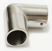 Connecteur de tube à quatre voies en acier inoxydable 316, finition miroir polie, pour main courante d'angle marine
