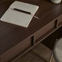 Bureau en MDF noyer avec 4 tiroirs, bureau d'ordinateur moderne pour le bureau à domicile