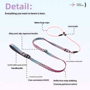 Laisse pour animaux de compagnie multifonctionnelle intégrée rembourrée, nouvelle, pour petites races, <span class=keywords><strong>entraînement</strong></span> mains libres, croisée, extérieure, en nylon réfléchissant - Product Image 4