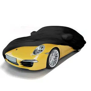 Universal Fit elastis penuh penutup mobil debu gores Procetcion dalam ruangan kustom mobil penutup bernapas lembut kain untuk garasi Auto Show