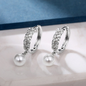 Orecchini a Forma di Spiga di Grano, Eleganti Orecchini Pendenti Ispirati alle Perle, Gioielli Minimalisti per Donne - Product Image 3