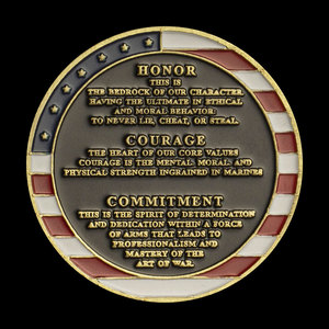 Medalla decorativa de valores centrales inspirada en el Cuerpo de Marines, moneda de recuerdo coleccionable de artesanía de Metal patriótico para exhibición de entusiastas - Product Image 2