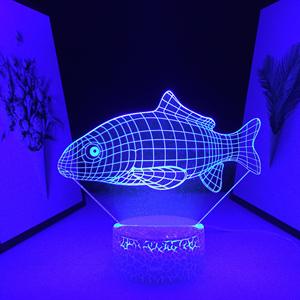 Fisch-Nachtlichter Tierfiguren Papierschnitte 3D LED-Lampe Acrylplatte Raumdekoration Dropshipping Fabrik Großhandel - Product Image 4