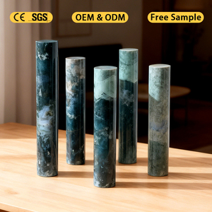 Cylindres en Agate Mousse Naturelle pour la Guérison, Sculptures et Objets Décoratifs en Pierre, Vente en Gros - Product Image 6