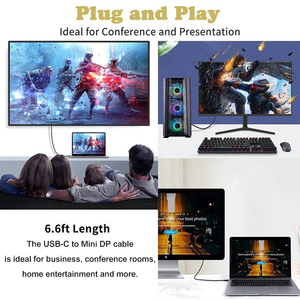 Xput <span class=keywords><strong>USB</strong></span> <span class=keywords><strong>C</strong></span> Mini <span class=keywords><strong>Display</strong></span> <span class=keywords><strong>Port</strong></span> <span class=keywords><strong>Kabel</strong></span> Thunderbolt 3 Cable Gris a Mini-DP Mini DP-4K 60Hz - Product Image 3