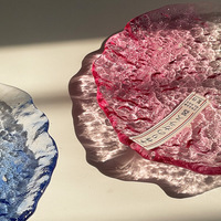 Assiettes en verre dégradé, assiettes à dessert et à fruits créatives haut de gamme pour la maison, assiettes à salade en cristal