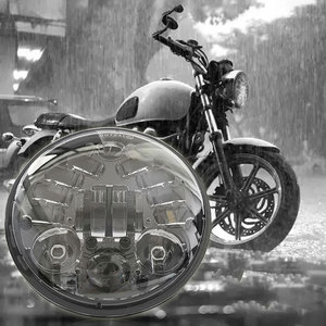 Intermitente LED DRL para motocicleta, faro delantero negro con ámbar, 5,75 pulgadas, blanco - Product Image 5