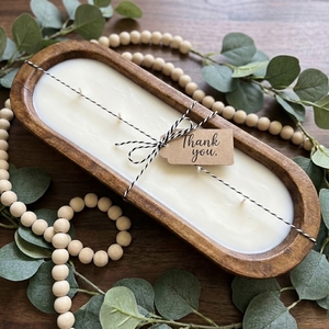 Cuenco Decorativo Largo de Madera para Centro de Mesa, Velas Aromáticas de Madera para Hombres y Mujeres, Regalos de Velas Perfumadas - Product Image 6