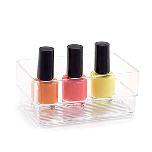Plastic Storage Box Organizer For Nail Polish Bottles Clear Acrylic Tray With Dividers Makeup Storage Solution N2 - Product Image 1
