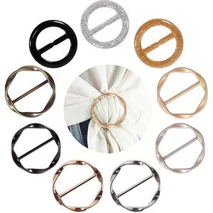 Hebilla Redonda de Metal con Pedrería y Perlas para Pañuelo/Hijab, Accesorios de Moda, Color Personalizado, Alta Calidad para Mujer - Product Image 1
