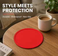 Sous-verres en silicone personnalisés style bohème avec logo – Tapis à boissons multicolores de 9 cm de diamètre pour cadeaux d'entreprise promotionnels