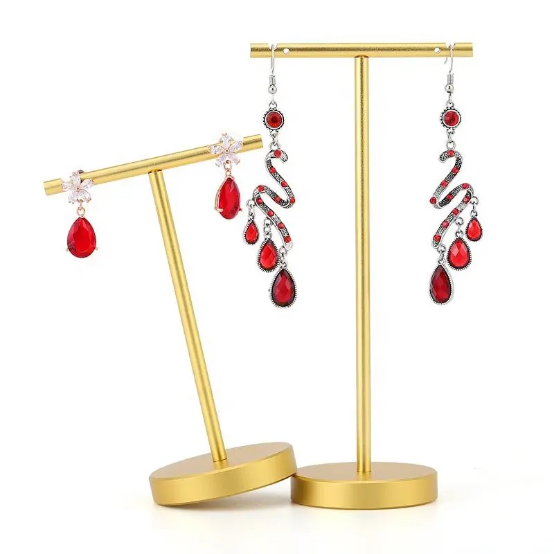 Hot sale jewellery stud earrings display rack t shape display stands for earring