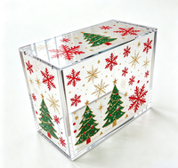 Boîte de présentation acrylique moderne personnalisée pour Noël, 8 mm, transparente et polie, avec couvercle magnétique robuste pour la vente au détail