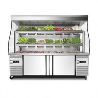 Vitrine réfrigérée commerciale pour hot pot, congélateur Malatang, bar à salades ouvert avec congélateur sous comptoir pour restaurant
