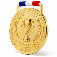 Goldene Runde Fußballmedaille mit 3D-Relief, Fußballschuh- und Tordesign aus Zinklegierung, Sportauszeichnung, Kunstskulptur, Modisch mit Band