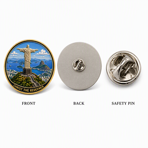 Pin de Solapa Personalizado de Aleación de Zinc con Esmalte Imitación para Regalo de Recuerdo de Viaje y Decoración de Chaqueta de Traje - Product Image 3
