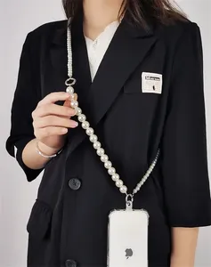 Lanière de téléphone portable de luxe coréenne, bracelet de perles, design personnalisable, logo sur mesure, chaîne de 120-130 cm pour <span class=keywords><strong>iPhone</strong></span> 14/17 Pro Max - Product Image 2