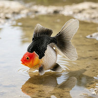 Ornements décoratifs en PVC de simulation transfrontalière, jouets, modèles de poissons ornementaux, poissons rouges, animaux dorés rouge et blanc, modèles Sky Crane