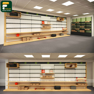 ตู้โชว์เสื้อผ้าแบบกำหนดเอง ชั้นวางเสื้อผ้า ราวแขวนผนัง เคาน์เตอร์แคชเชียร์ โคมไฟร้านบูติก - Product Image 6