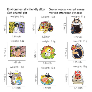 Épingles à revers en émail doux, 10 Styles de dessin animé, personnalisé, Mononoke, Chihiro, Haku, Totoro, broches anime, badge, épingles en émail doux - Product Image 4
