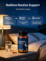 Capsules d'aide au sommeil végétaliennes, fabrication GMP, 60 unités, pour adultes, non destinées aux femmes enceintes, gestion de l'énergie, étiquette privée OEM disponible