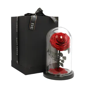 Preserved Rose In Glass Eternity Flower Same As Beauty And The Beast Rose In Glass Dome