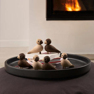 Figurines d'oiseaux en bois, oiseaux en bois modernes, ornements d'oiseaux en bois sculptés à la main - Product Image 5