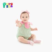 Puresun Faible MOQ Vente en gros Barboteuses pour bébé personnalisées en tricot doux 100% Coton à bordure festonnée avec broderie appliquée motif croix, pour l'été et Pâques