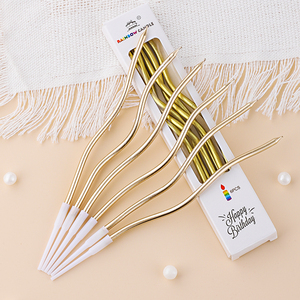 Décoration d'<span class=keywords><strong>anniversaire</strong></span> pour enfants, <span class=keywords><strong>bougies</strong></span> en forme de gâteau, feux d'artifice, <span class=keywords><strong>bougies</strong></span> fines incurvées, colorées, longues, pour gâteau de fête - Product Image 6