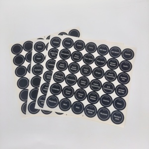 Waterproof Adhesive Herb and <strong>Spice</strong> Sticker Sheet Minimalist WhiteText on Black Round Seasoning Stickers <strong>Spice</strong> Jar <strong>Labels</strong> - Product Image 2