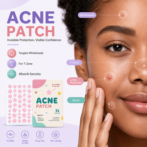 Cerotti invisibili coreani idrocolloidali a marchio privato per acne e brufoli, personalizzati, sottili, olografici, a forma di stella e cuore rosa, per il viso - Product Image 3