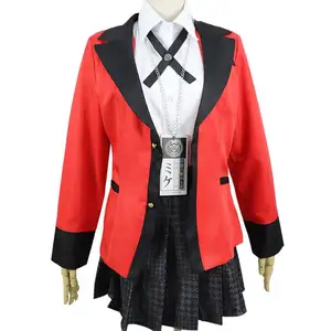 Conjunto completo de uniforme escolar japonés para niñas, Cosplay de película y tv, Kakegurui Yumeko, Jabami, Saotome, Meari
