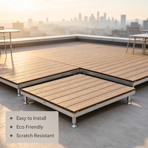 Kit de <span class=keywords><strong>terrasse</strong></span> préfabriqué en WPC à assemblage rapide, certifié ISO9001, écologique, imperméable et anti-UV, <span class=keywords><strong>pour</strong></span> espaces extérieurs, patios et terrasses. - Product Image 1