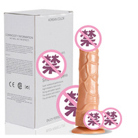 Dildo Phallus de Simulation avec Ventouse en Silicone Non Toxique 18cm Étanche Sensation Réaliste pour Utilisation Vaginale