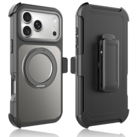 Étui de téléphone robuste en TPU+PC acrylique antichoc pour iPhone 18 Pro Max et iPhone 17 Pro Max, coque de téléphone robuste avec clip de ceinture