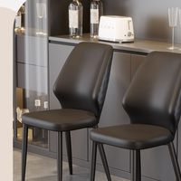 Chaises de salle à manger nordiques minimalistes modernes avec revêtement en cuir et structure en acier inoxydable - Design élégant pour la maison, le bureau et l'ameublement