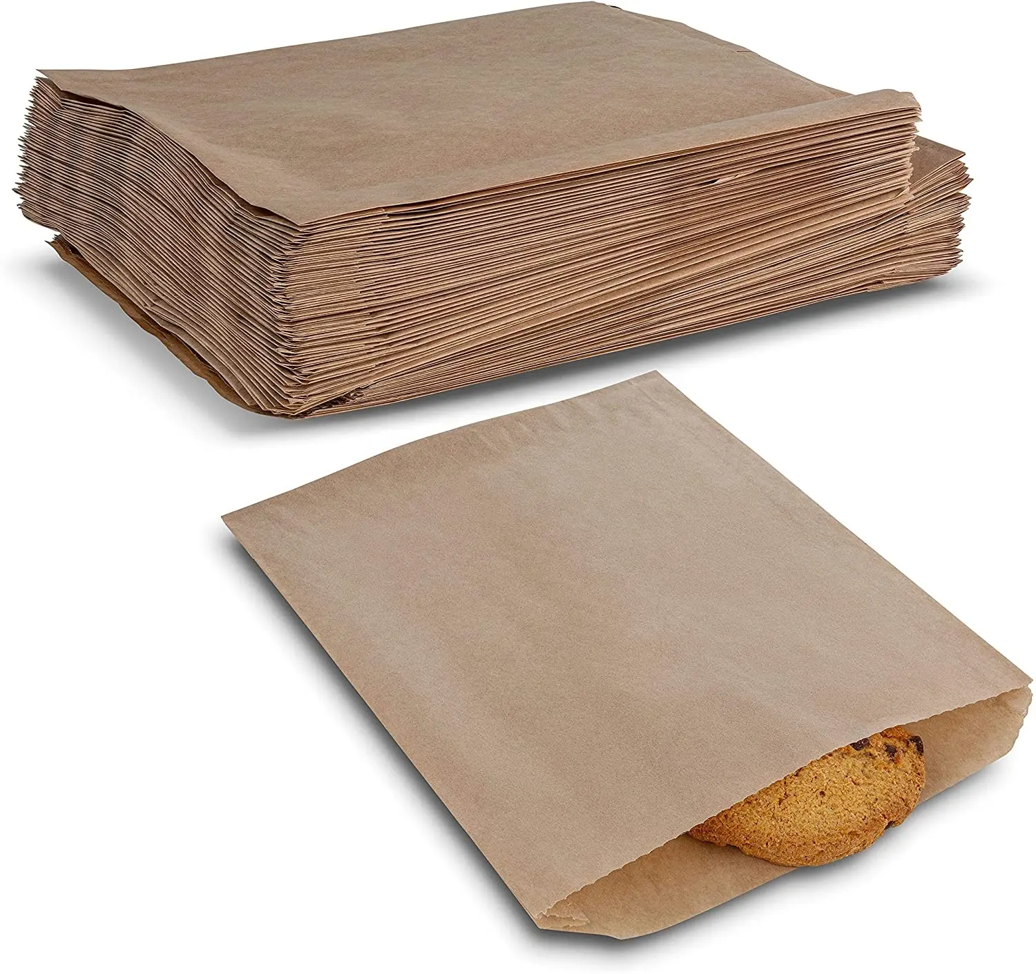 Flat Grease Proof Sandwich Bags disposable custom pastry paper bag kraft for cooked bread loaves