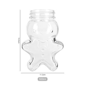Offre Spéciale 500ml Transparent Gingerbread Biscuit Man Shape Jus Bouteille de boisson en verre avec couvercle - Product Image 6