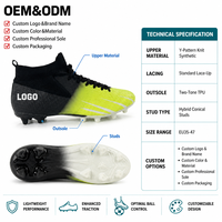 Chaussures de football unisexes Elite noires, crampons de compétition, bottes AG TF FG multi-terrains toutes saisons, tige en PVC, vente en gros
