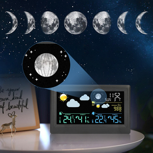 Home Wall Mount bảng màu Dự báo báo động lớn LCD hiển thị chữ số Trạm thời tiết mô-đun Đồng hồ thời gian nhiệt độ ngày lịch - Product Image 4