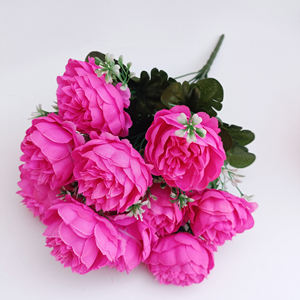 2025 Cheap Artificial Peony Flowers bunch Artificial Silk Flowers Leaf Peony Wedding <strong>Floral</strong> Decor Bouquet for Home - Product Image 4