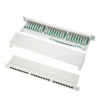 Panel Patch RJ45 Cat6 UTP 24 Port 1U 19 Inch untuk Rak Server