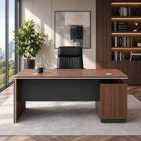 Escritorio Ejecutivo Ergonómico de Madera Sólida con Ranuras para Cables, Cajones de Almacenamiento, Resistente al Agua, con Acabado de Madera Duradero
